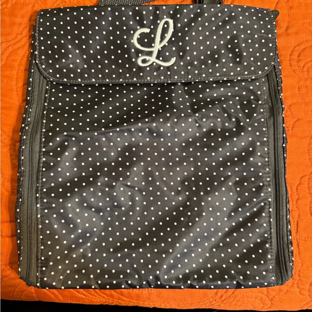 Thirty-One Black and White Polka Dot Backpack